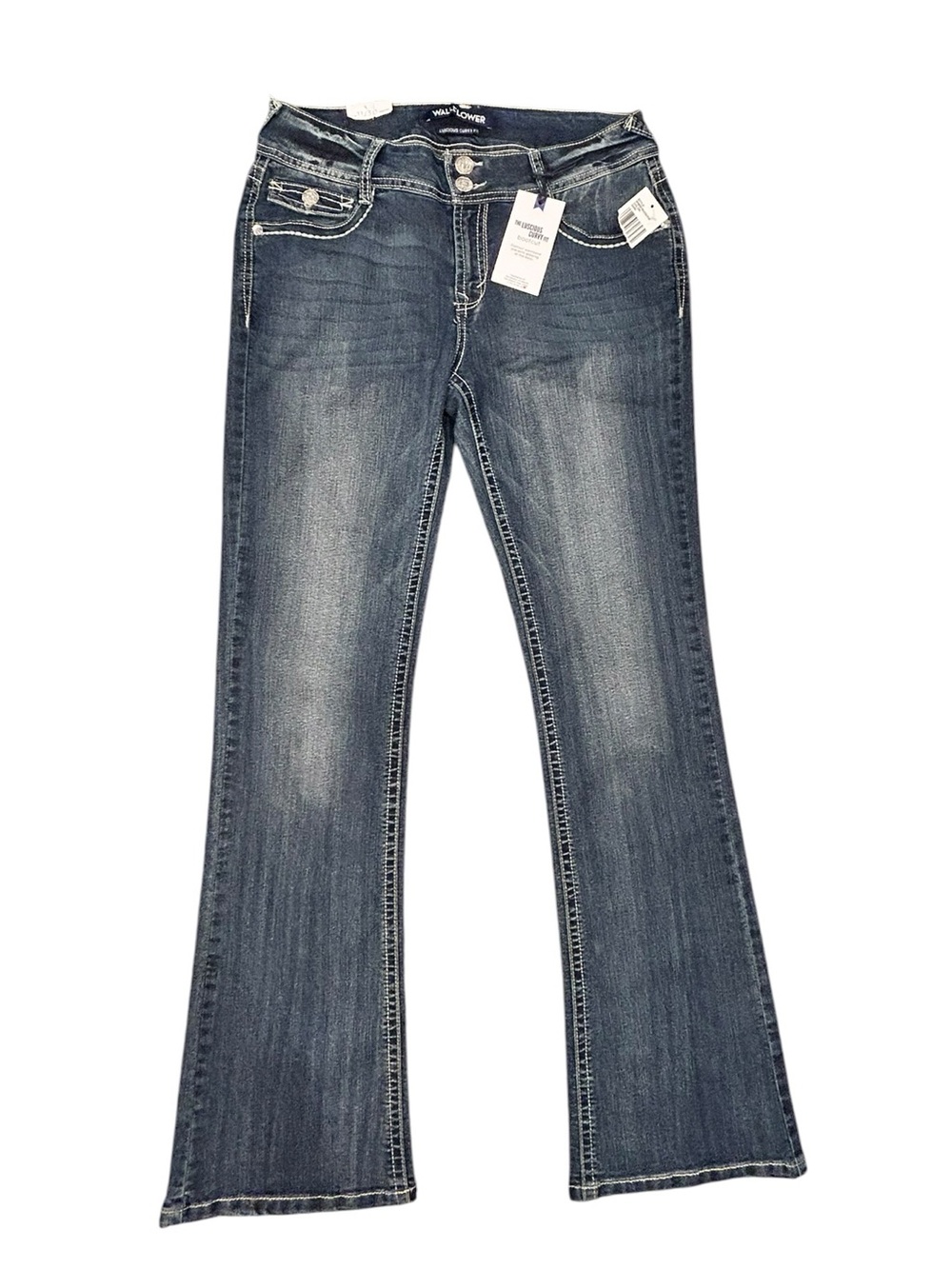 Wallflower Luscious Curvy Fit Boot Cut Blind Pocket Jeans 11/30 NWT Embellished